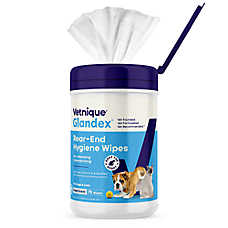 Vetnique Glandex Boot the Scoot Rear End Anal Gland Cleaning Wipes for Dog & Cat, Fresh Scent, 75 Ct