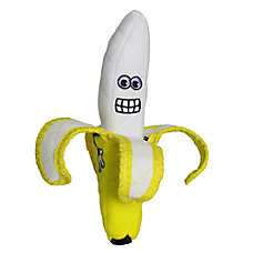 TUFFY? Banana 2-in-1 Tough Plush Dog Toy