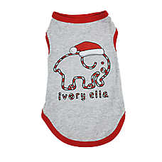 Hip Doggie Ivory Ella Holiday Santa Dog Tee