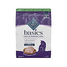 Blue Buffalo Basics Senior Dry Cat Food - Grain Free, Turkey