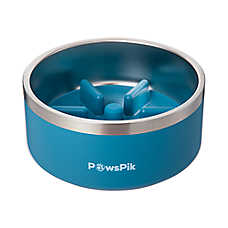 PawsPik Dog Stainless Steel Double Wall Slow-Feed Puzzle Bowl