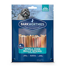 Barkworthies Small Dog Bully Sticks, Odor Free Long Lasting Chews 4" - 4 Oz