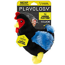 Playology Clucking Hen Chicken Scent Plush Dog Toy, Medium