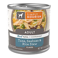 Simply Nourish? Original Wet Dog Food - Flaked, Tuna, Seabass & Rice Stew, 10 oz