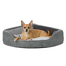 Top Paw? Corner Bed, Gray & Pink, 25Lx25W