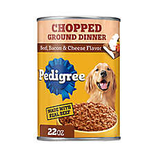 Pedigree Chopped Ground Dinner Adult Wet Dog Food - Beef Bacon & Cheese Flavor, 22 oz. Can