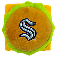 Pets First Seattle Krakens Plush Hamburger Dog Toy