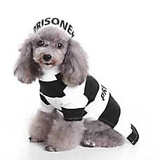 Pet Life Halloween Striped Retro Inmate Prisoner Uniform Dog & Cat Costume