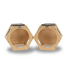 Armarkat Real Wood Wall Series Set of Two Natural Wood Wall Tree Additions, Natural cat house