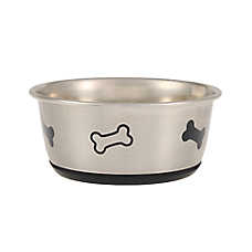 Top Paw? Stainless Steel Bone Print Dog Bowl 12oz, 27oz