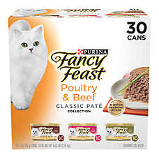 Purina? Fancy Feast? Classic Pate Wet Cat Food - Poultry & Beef, Variety Pack, 3 Oz, 30 Count