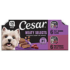 Cesar? Loaf in Sauce Adult Wet Dog Food - Beef Flavors Variety Pack, 12 Count