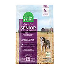 Open Farm Grain Free Senior Dry Dog Food - Humanely Raised & Sustainably Sourced, Turkey & Chicken