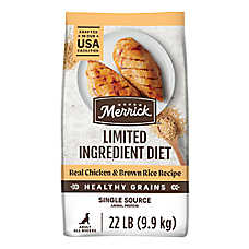 Merrick Limited Ingredient Diet Dry Dog Food- Natural, Healthy Grains, Chicken & Brown Rice