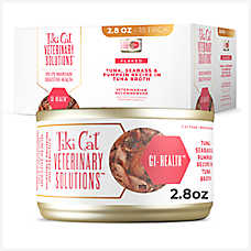 Tiki Cat Veterinary Solutions GI-Health Wet Cat Food - Tuna, Seabass & Pumpkin in Tuna Broth, Flaked