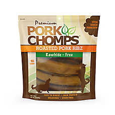Pork Chomps&trade; Roasted Pork Ribz Rawhide Free Dog Treat