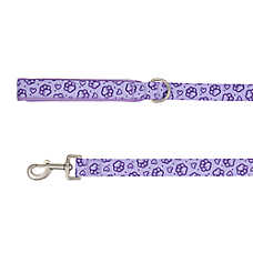 Top Paw? Paw Print Dog Leash, Purple Dog Leash, Walking Dog Leash, Neoprene Handle, 4' Long